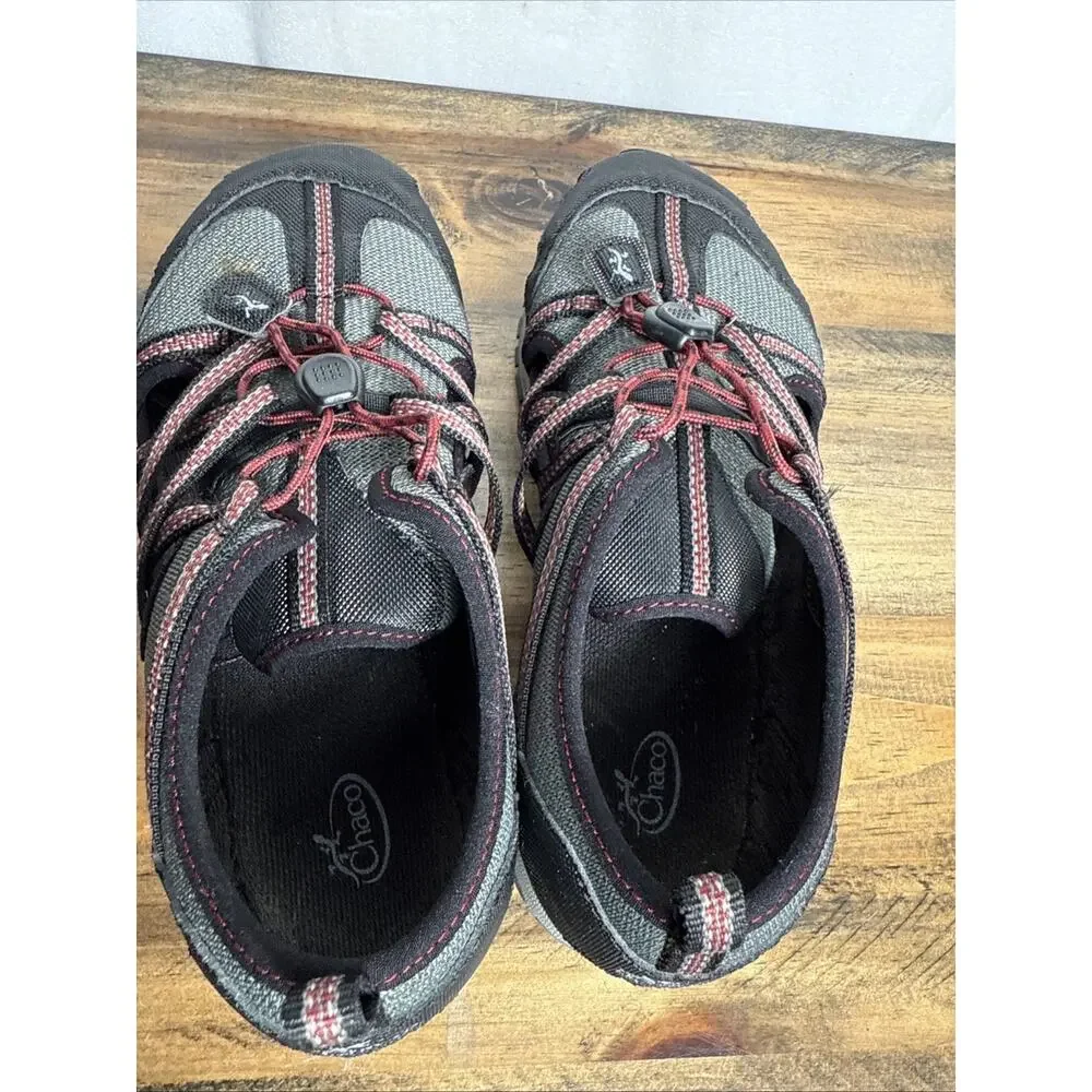 Chaco Sandals Closed Toe Kids Boys Size 3 Junior Red Black Water Shoes Outcross